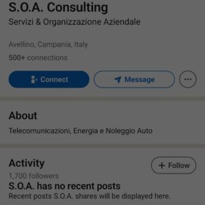 linkedin account italy location 1700+ connections 10+ years old