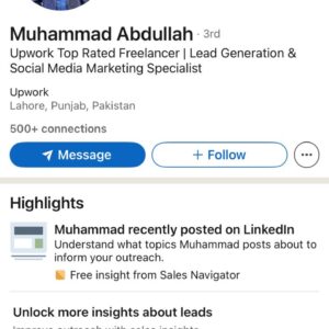 linkedin account available pakistan location 500+ connections joining date 2023 login with email