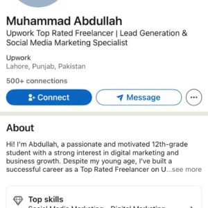 linkedin account available pakistan location 500+ connections joining date 10 to 15 years oldlogin with email